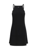 CourrèGes Logo-Embellished Mini Dress — Black