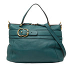 Medium Leather Ride Top Handle Bag