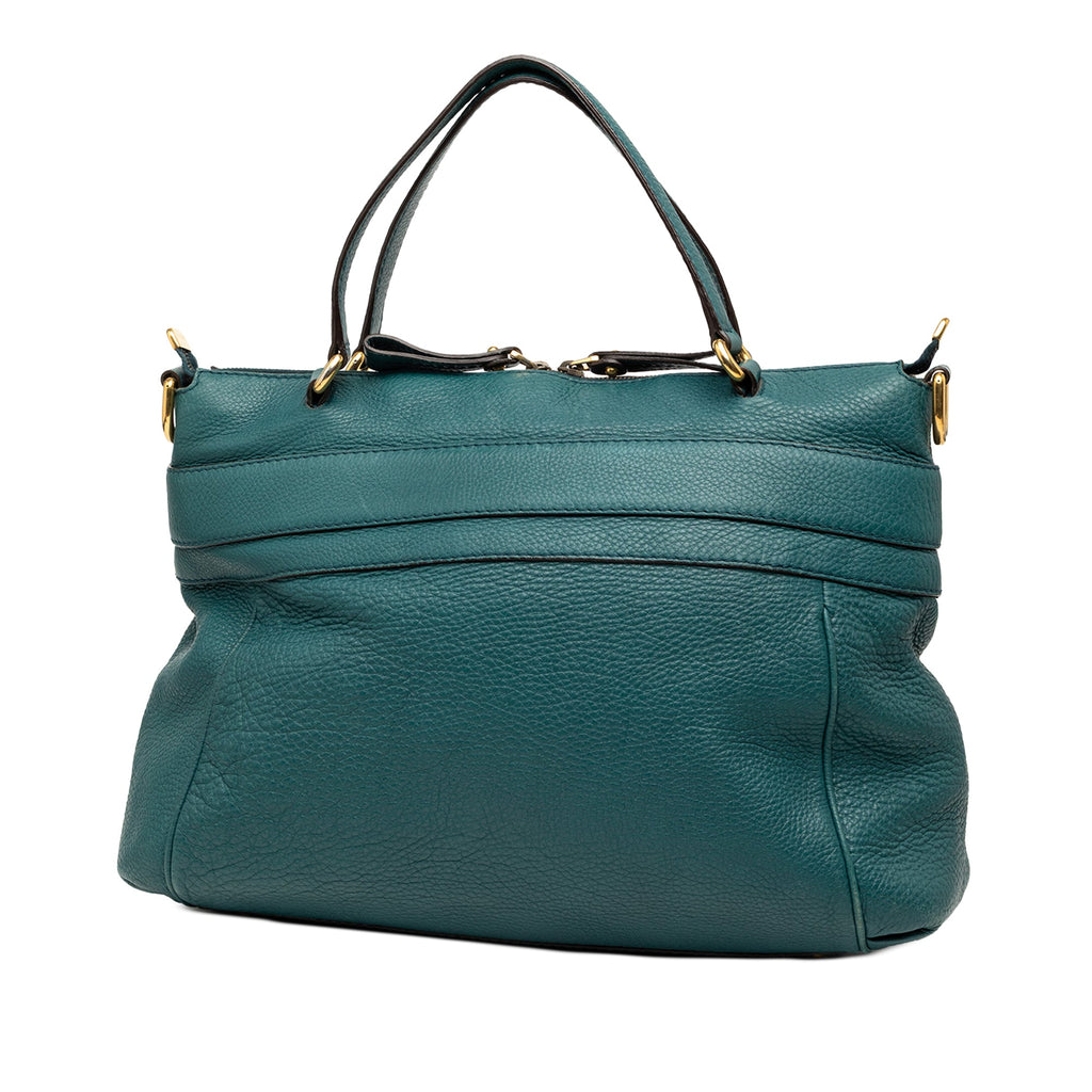 Medium Leather Ride Top Handle Bag