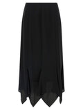Valentino Garavani Crêpe de Chine Flared Skirt — Black