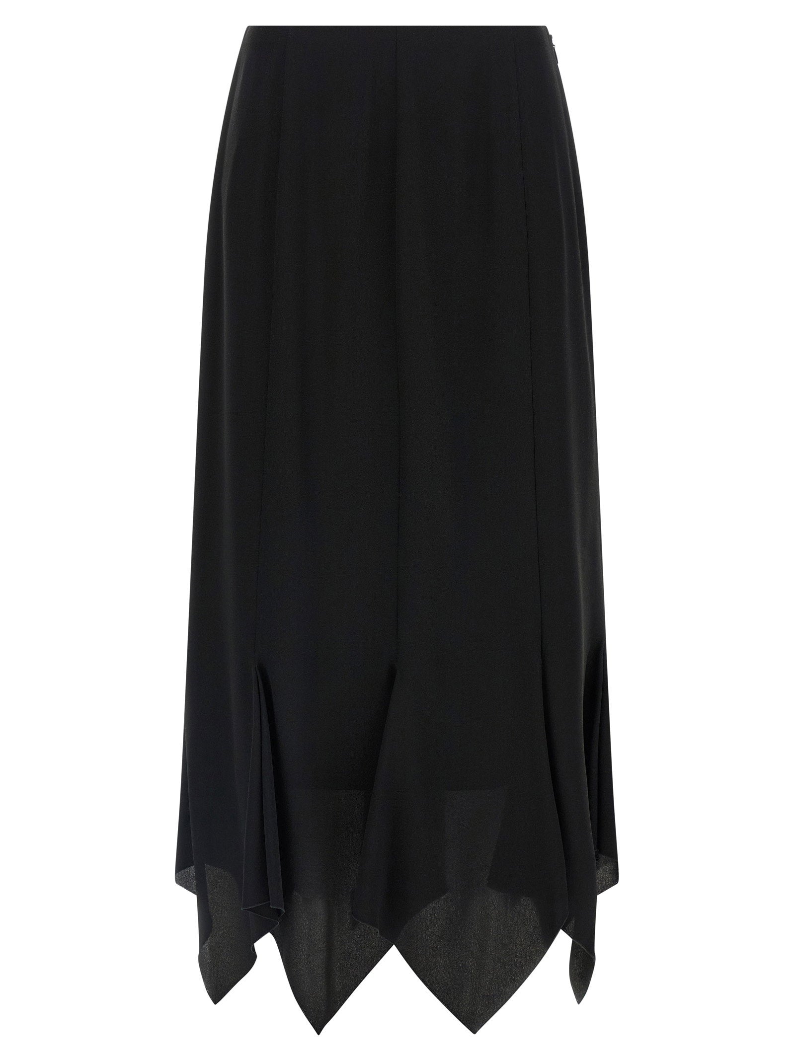Valentino Garavani Crêpe de Chine Flared Skirt — Black