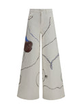 Ella Palazzo Long Jeans — White