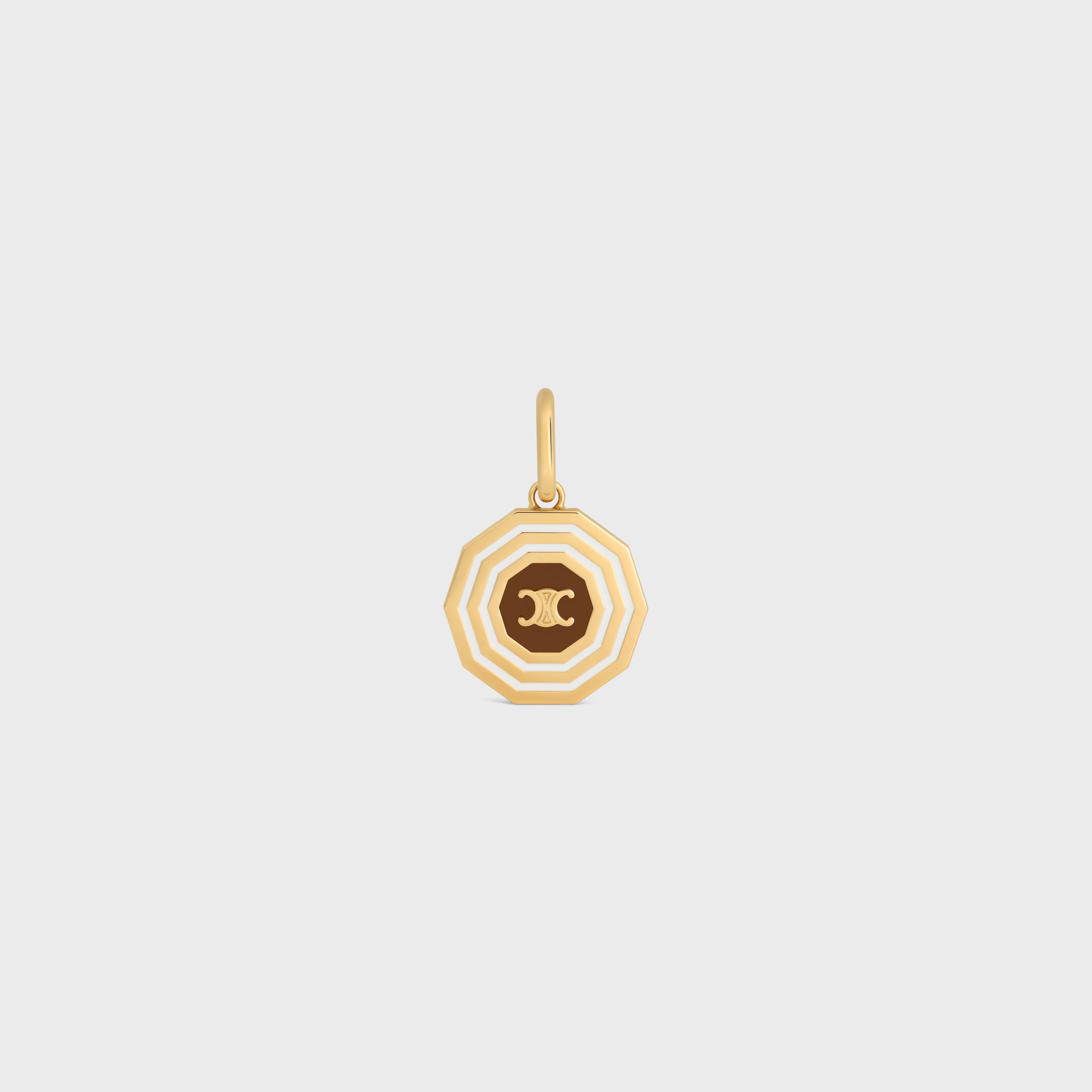 Celine Decagon Triomphe Pendant — Gold
