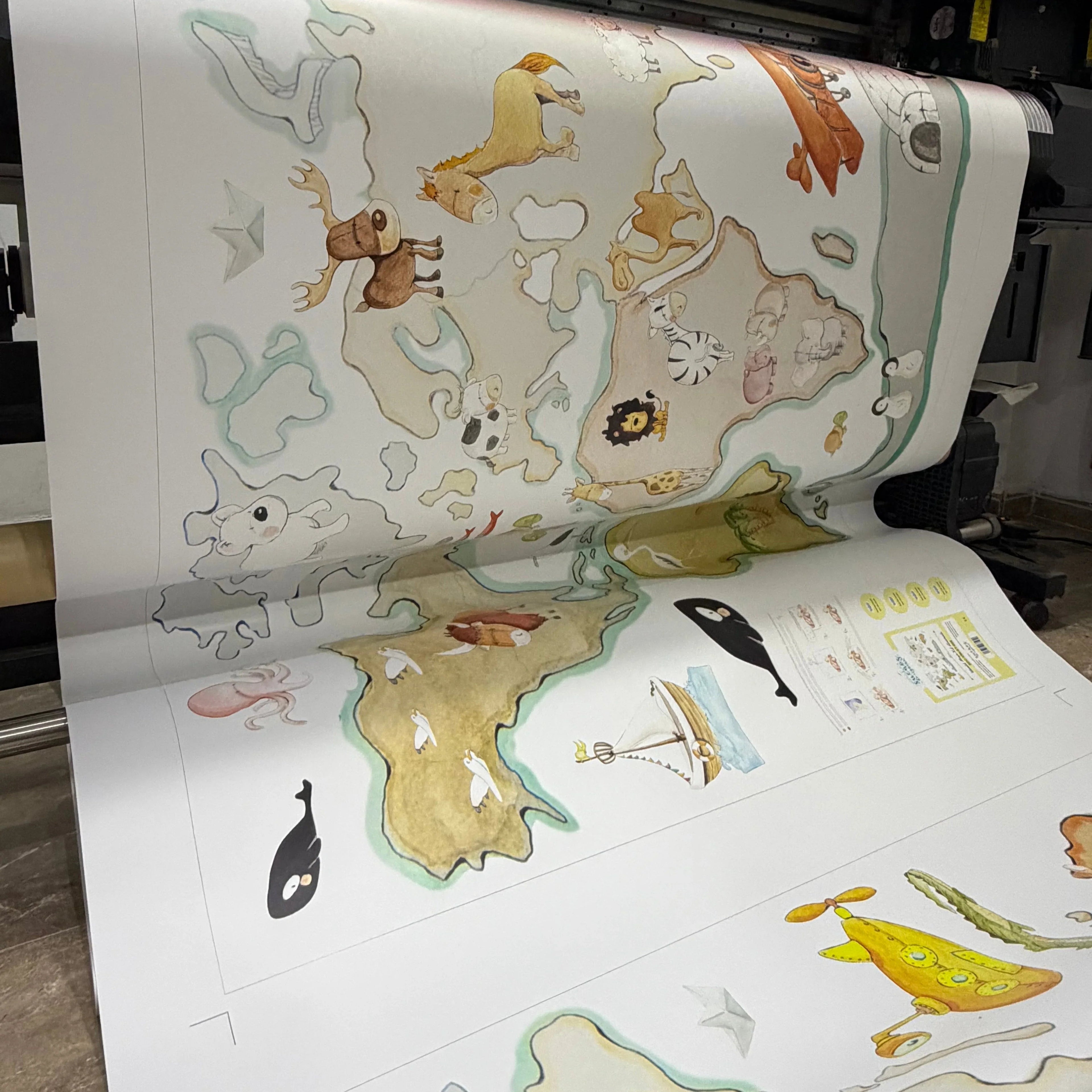 Vinilo Decorativo Infantil Mapa Mundi L 180x120cm