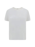 Brunello Cucinelli Camiseta de algodón con cuello redondo — Blanco