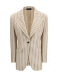 Dolce & Gabbana Regimental Pinstripe Blazer — Beige