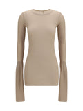 Rick Owens Ribbed-Knit Viscose-Silk Shirt — Beige