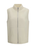 Rier Virgin Wool Fleece Vest — White