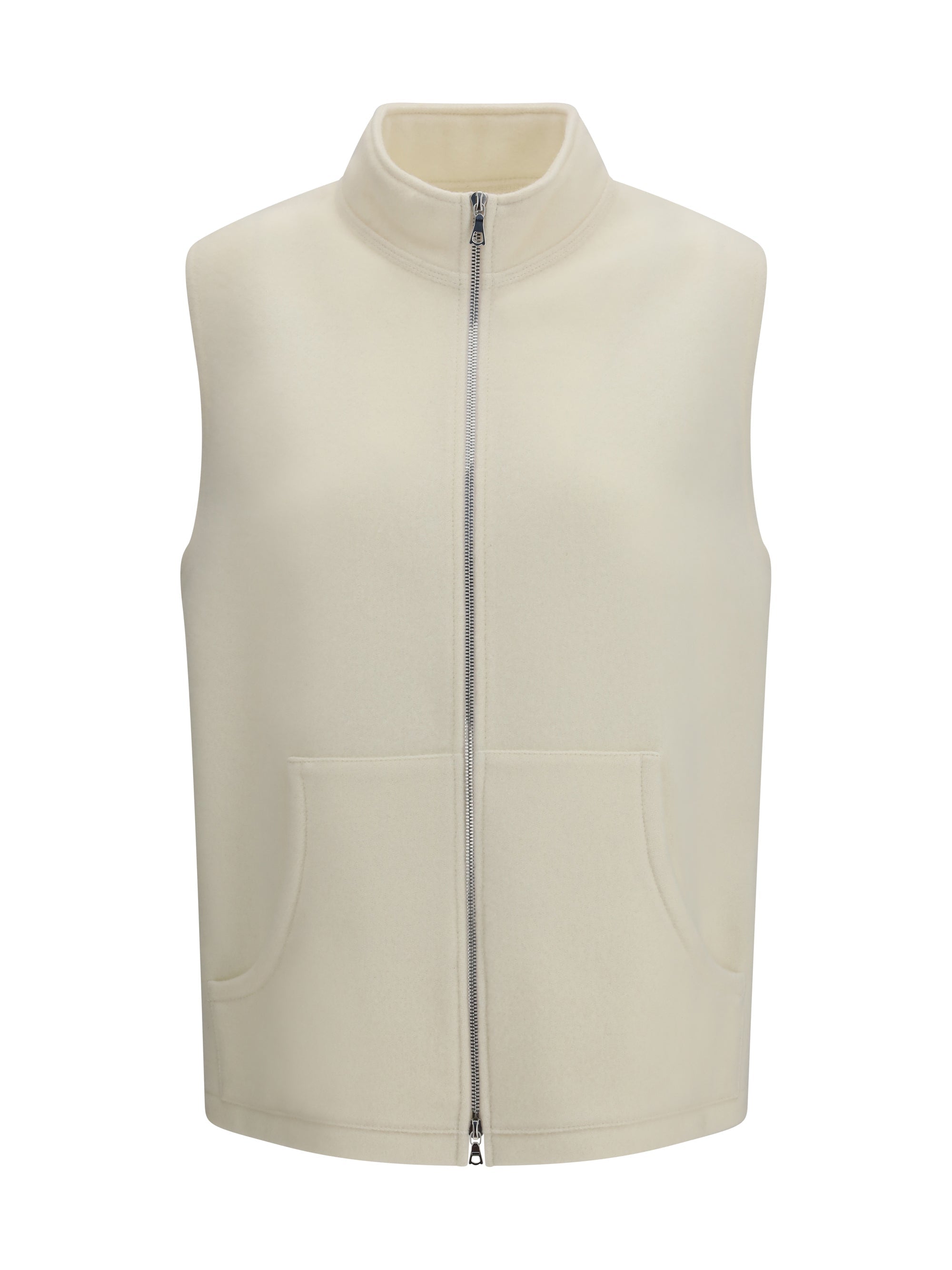 Rier Virgin Wool Fleece Vest — White
