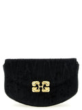 Ganni Moiré Velvet Wallet — Black