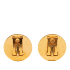 Gold Plated Enamel Round Clip On Earrings
