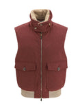 Brunello Cucinelli Wool Padded Vest — Red