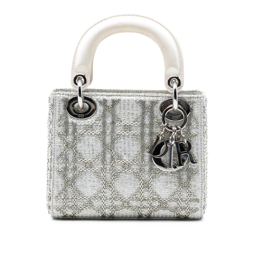 Mini Tweed Cannage Beaded Lady Dior