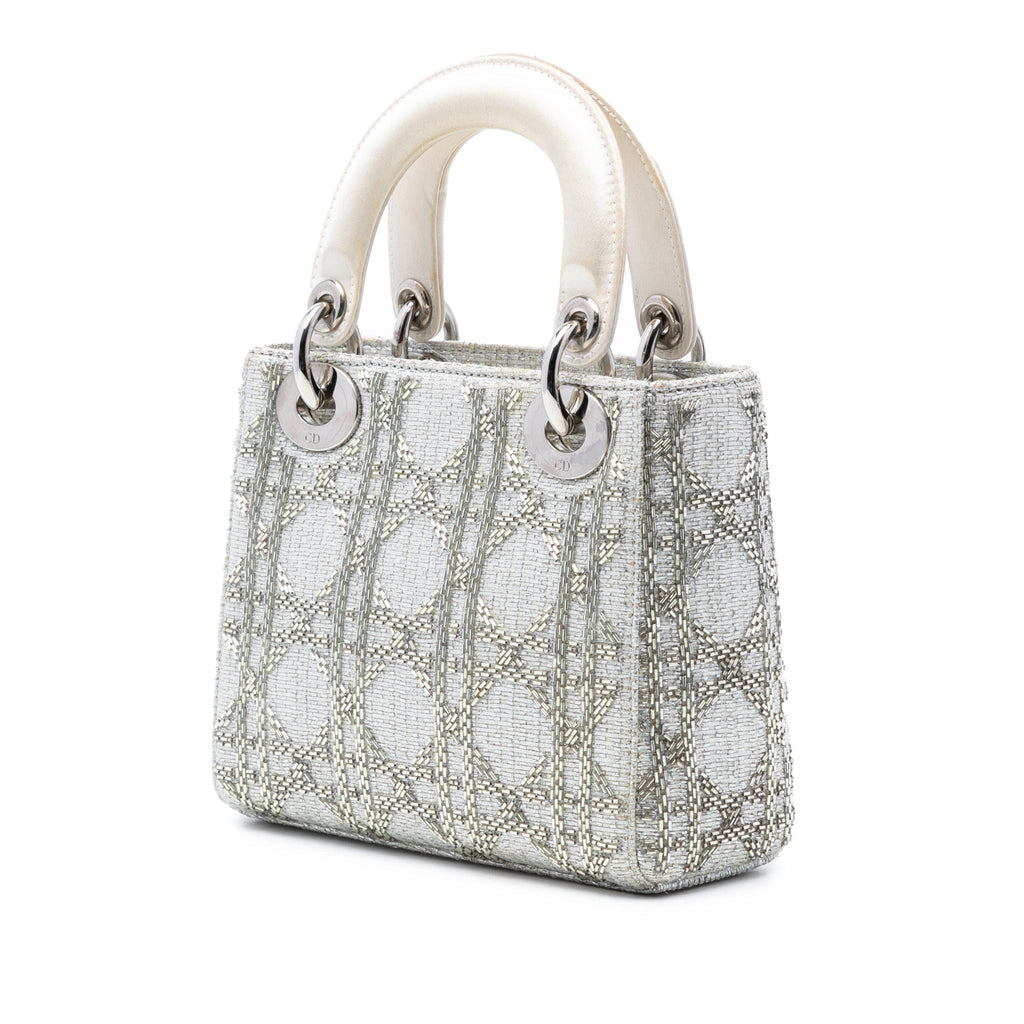 Mini Tweed Cannage Beaded Lady Dior