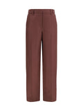 Brunello Cucinelli Wide-Leg Linen Trousers — Brown