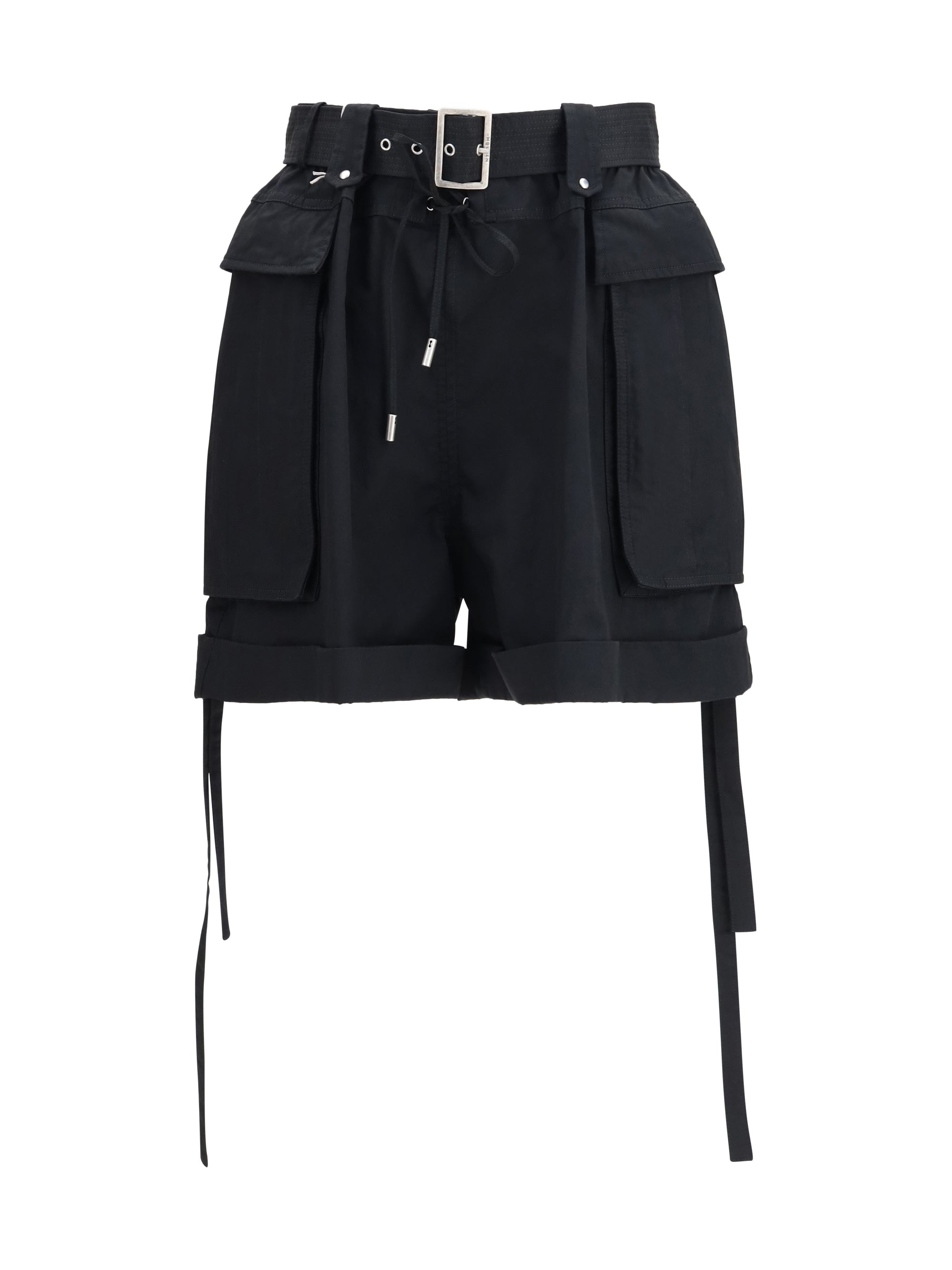 Alexander McQueen Cotton with Cargo Pockets Bermuda Shorts — Black