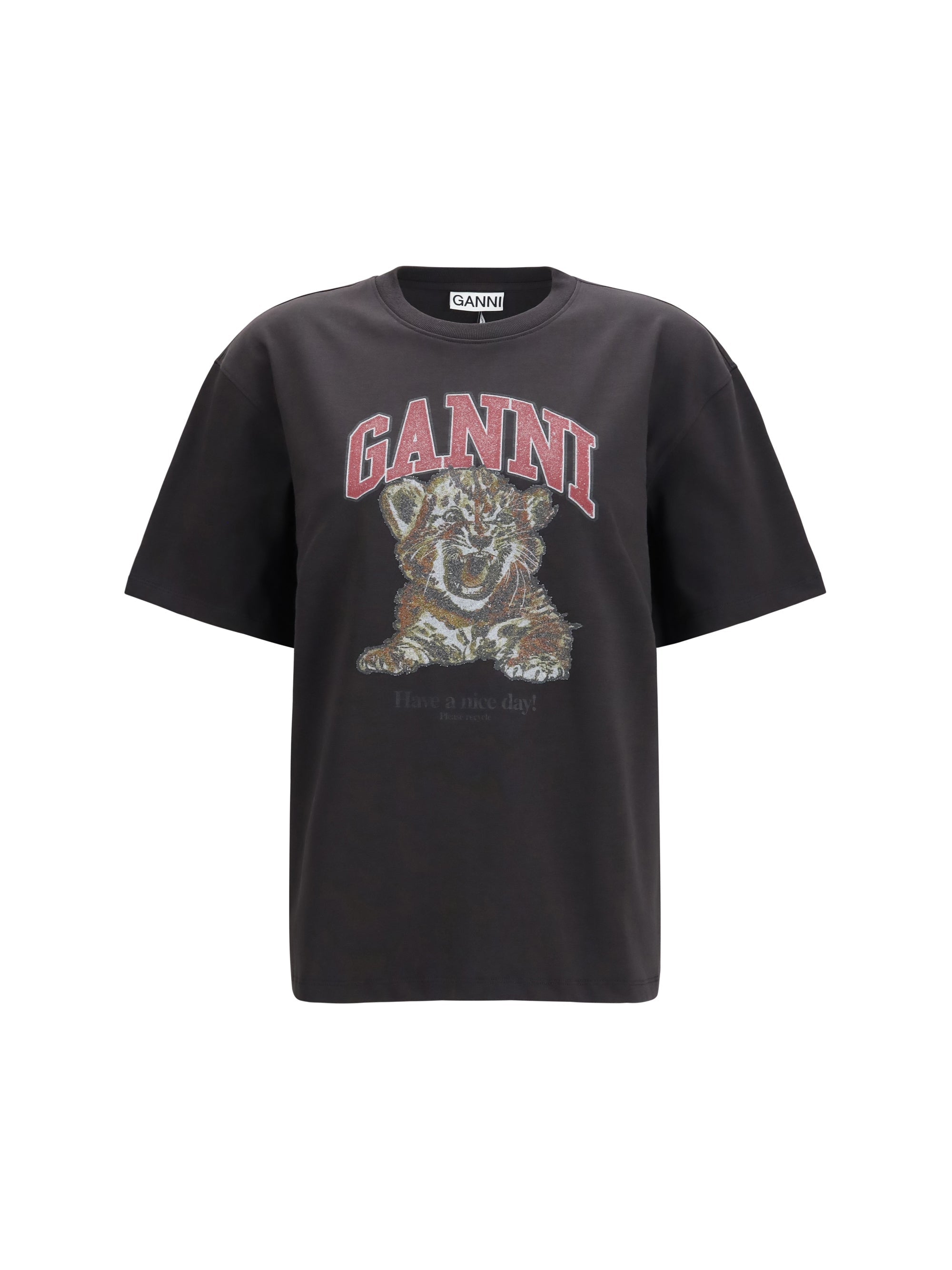 Ganni Tiger T-Shirt — Black