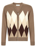 Ballantyne Argyle Jacquard Cardigan — Camel