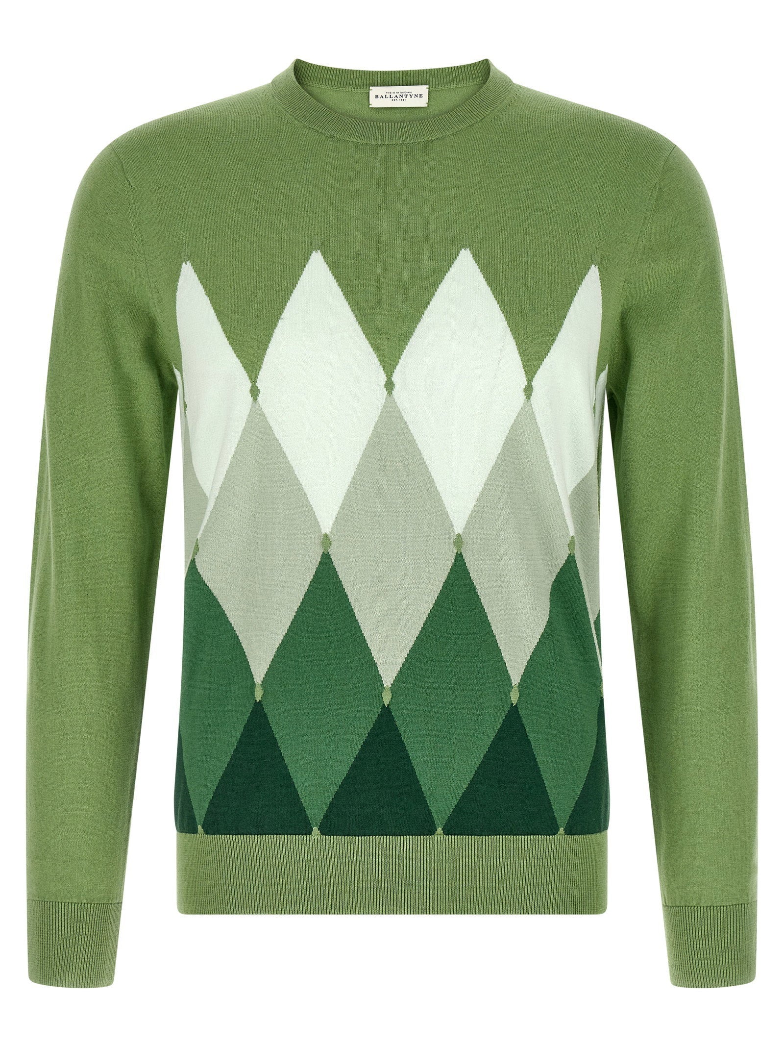 Ballantyne Argyle Jacquard Sweater — Green