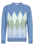 Ballantyne Argyle Jacquard Sweater — Blue