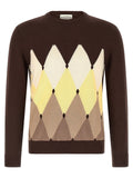 Ballantyne Argyle Jacquard Sweater — Brown