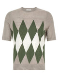 Ballantyne Argyle Jacquard T-shirt — Beige