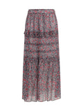 Marant Etoile Ruffled Floral Skirt — Purple