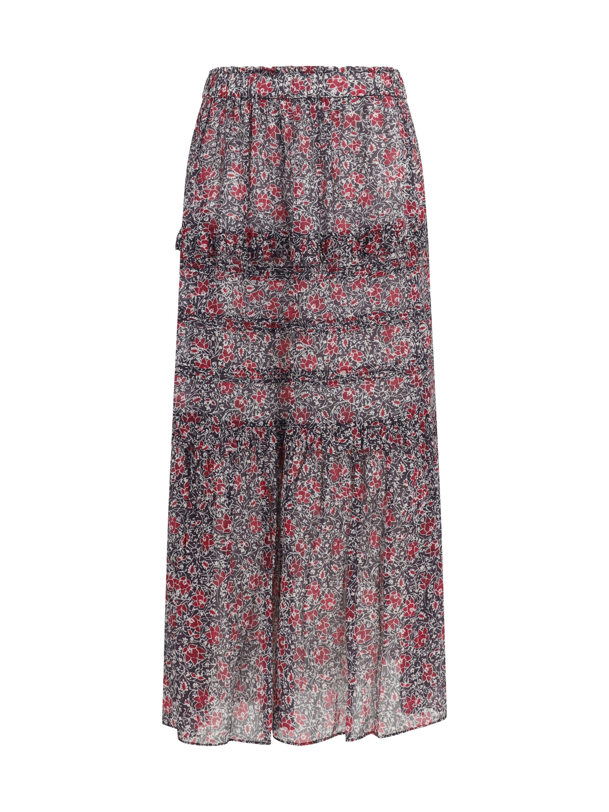 Marant Etoile Ruffled Floral Skirt — Purple