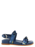 Alexandre Birman Floral Raffia and Grosgrain Sandal — Navy