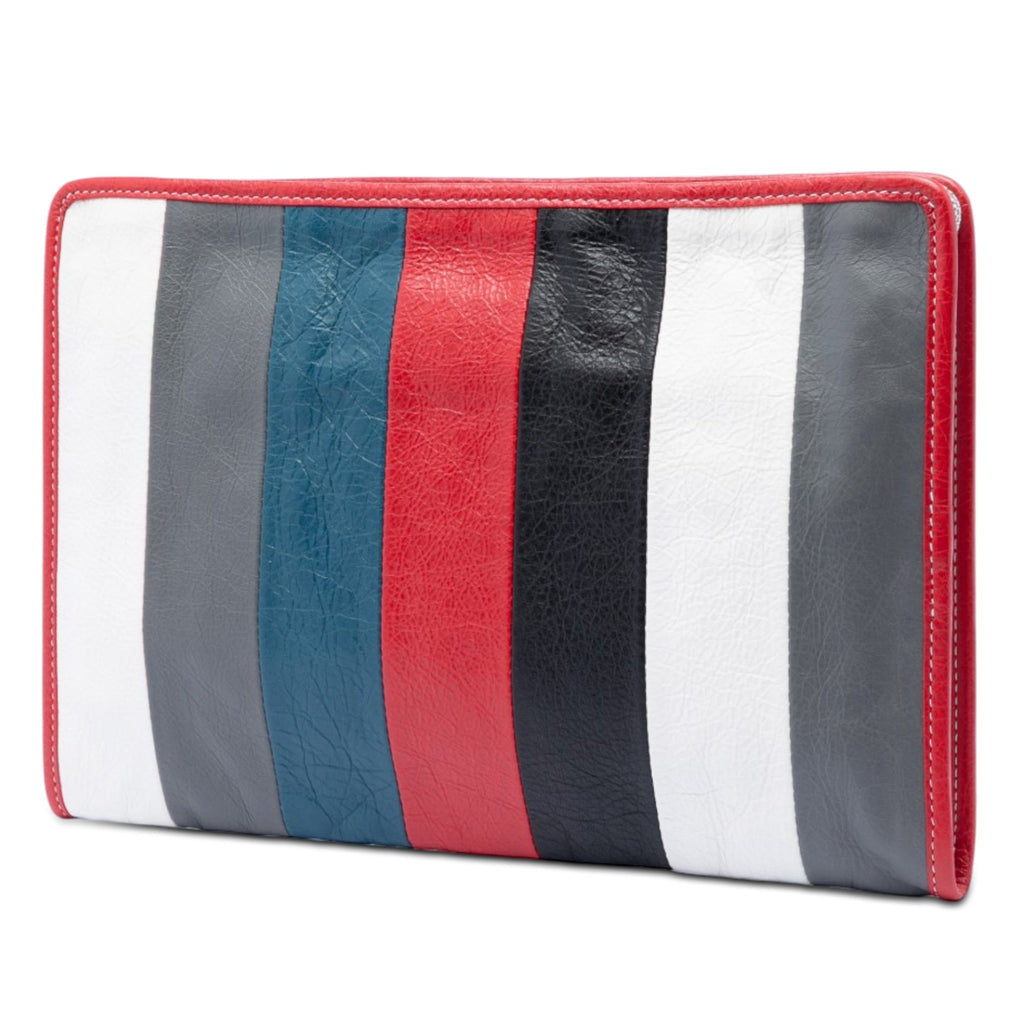 Lambskin Striped Bazar Clutch