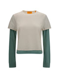 Guest In Residence Layered Lightweight Jersey Sweater — Multicolor