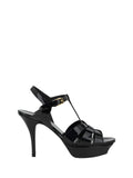Saint Laurent Tribute Heel Sandal — Black