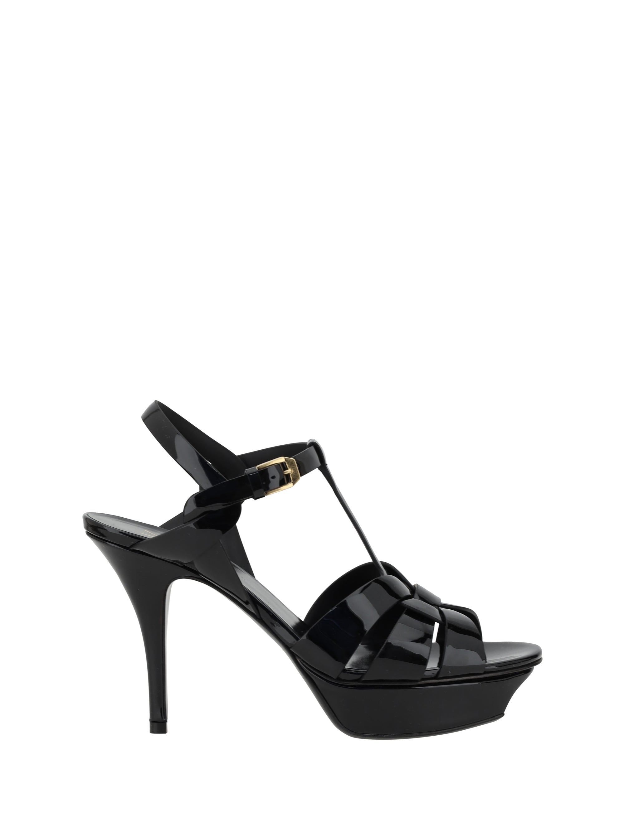 Saint Laurent Tribute Heel Sandal — Black