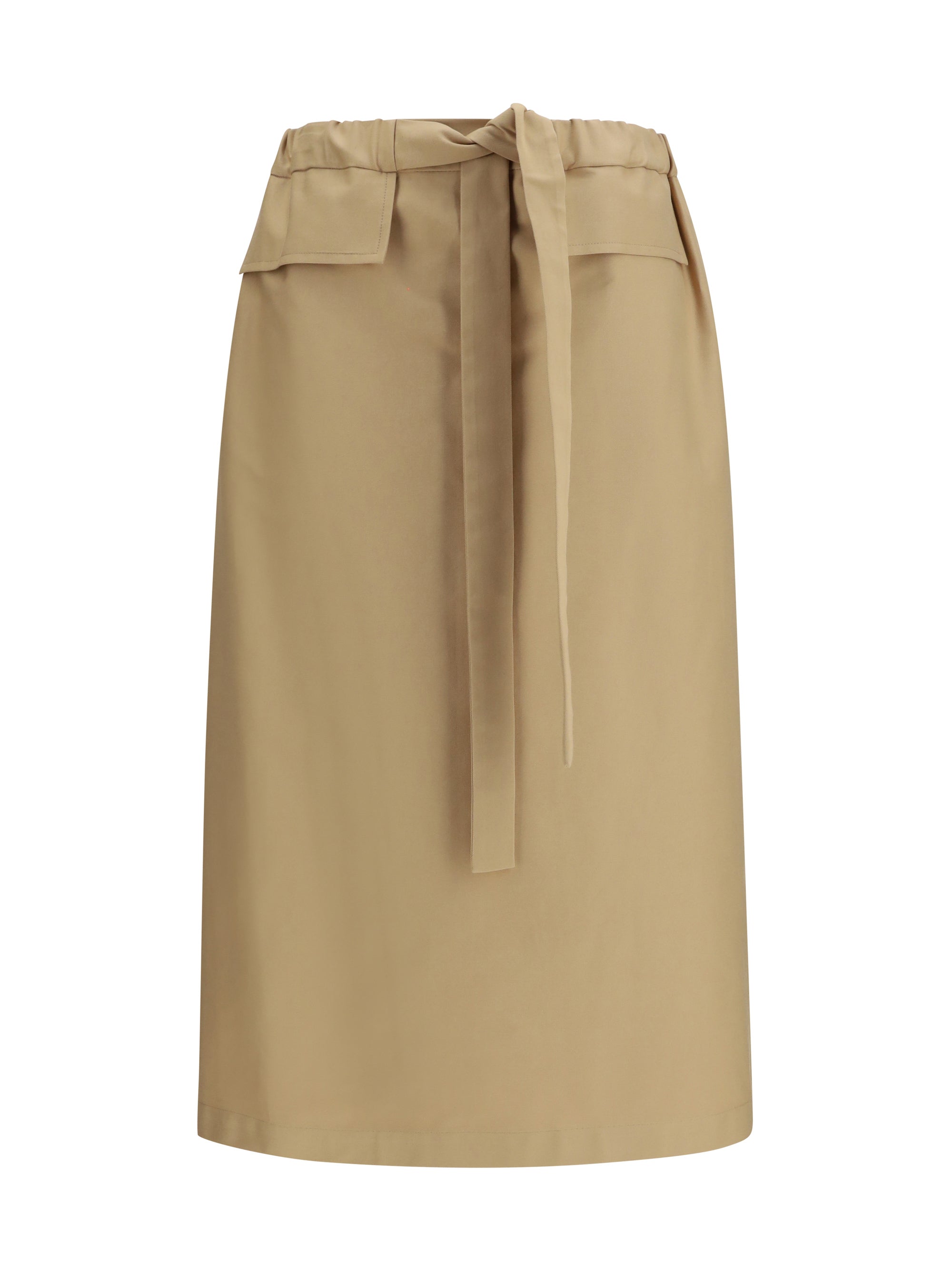 Fabiana Filippi Cotton Midi Skirt — Beige