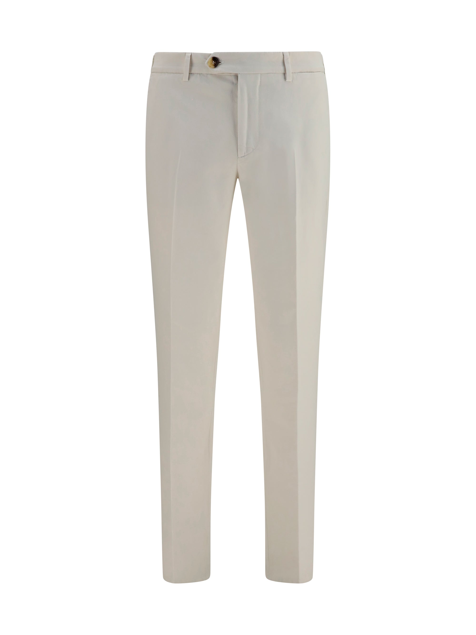 Brunello Cucinelli Dyed Cotton Trousers — White