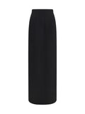Maison Margiela Back Slit Fleece Wool Skirt — Black