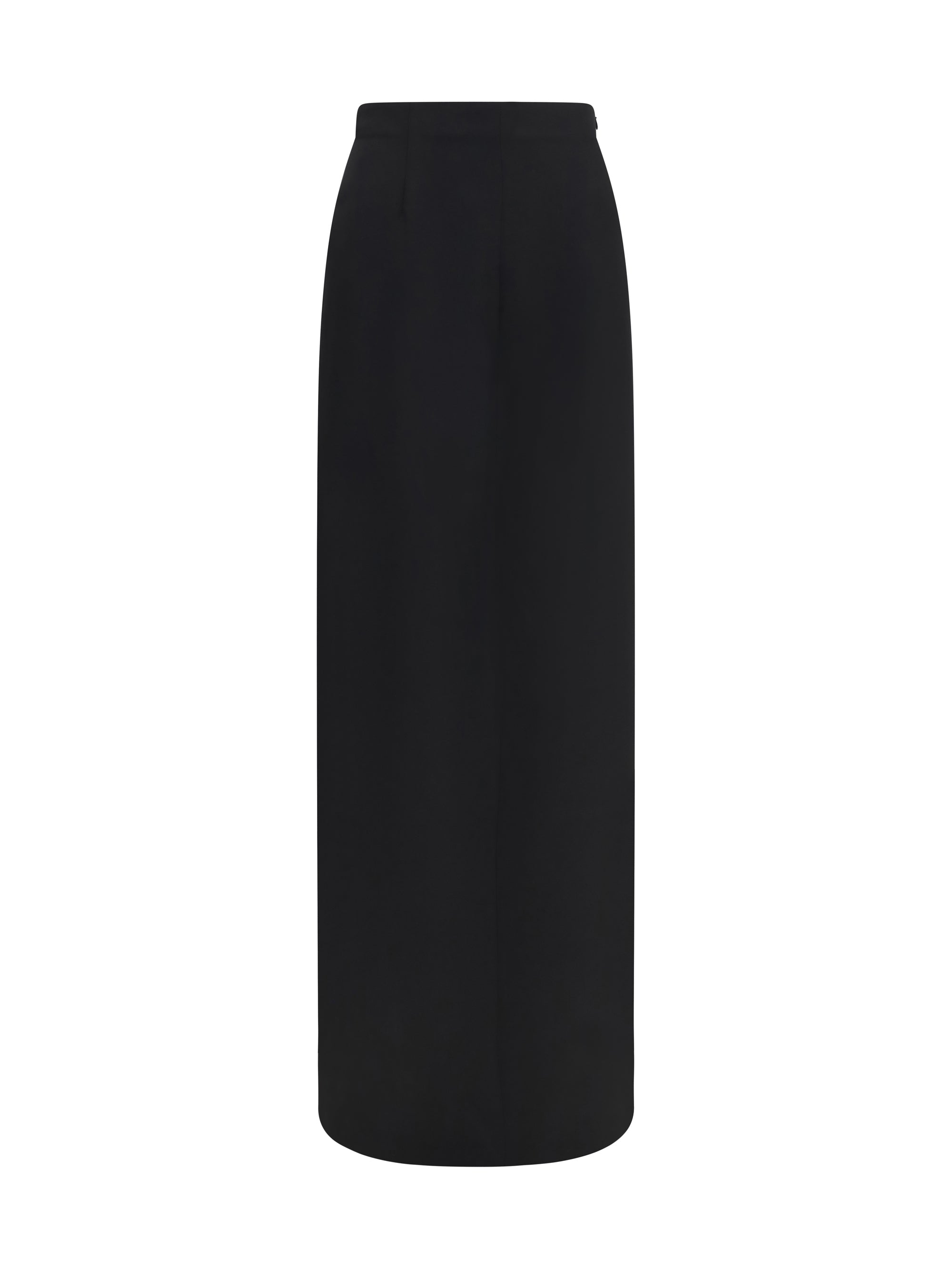 Maison Margiela Back Slit Fleece Wool Skirt — Black