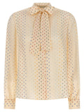 Valentino Garavani Multicolor Star-Print Silk Shirt — Cream