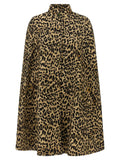 Valentino Garavani Leopard-Print Animalier Cape — Beige