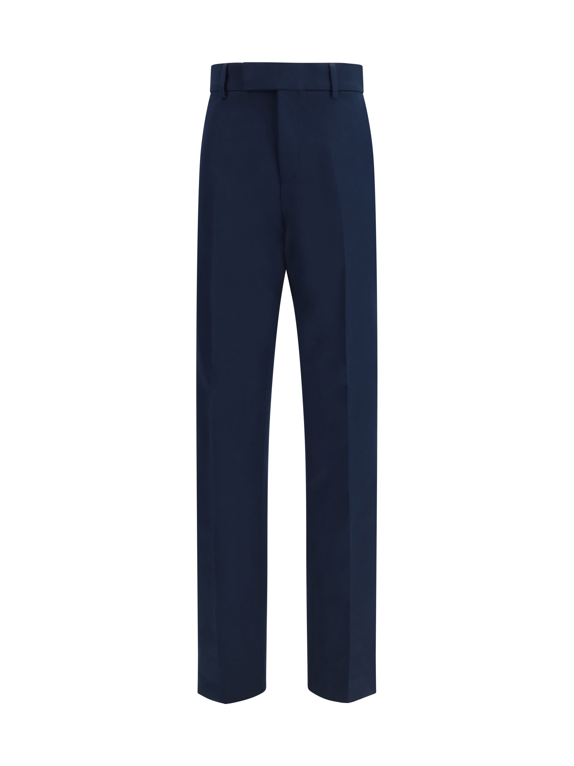 Ferragamo Cotton and Cashmere Trousers — Navy