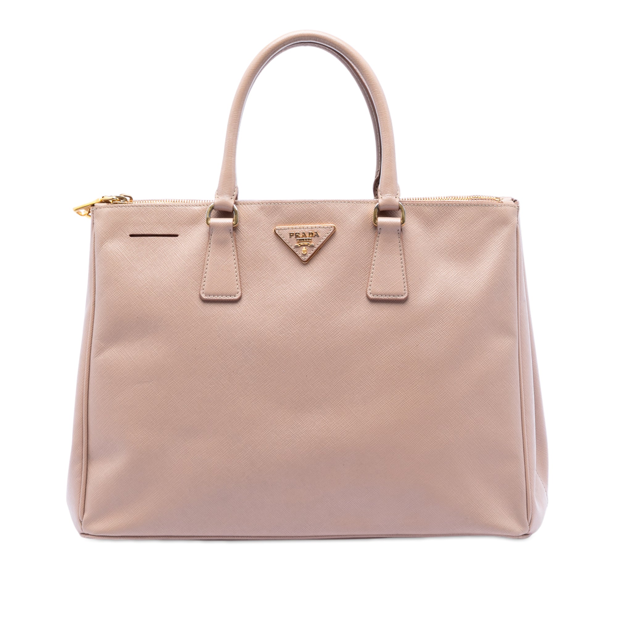 Large Saffiano Lux Galleria Double Zip Satchel