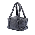 Small Distressed Lambskin Lady Braid Tote