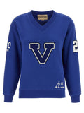 Valentino Garavani Logo-Embellished Cotton Sweatshirt — Blue