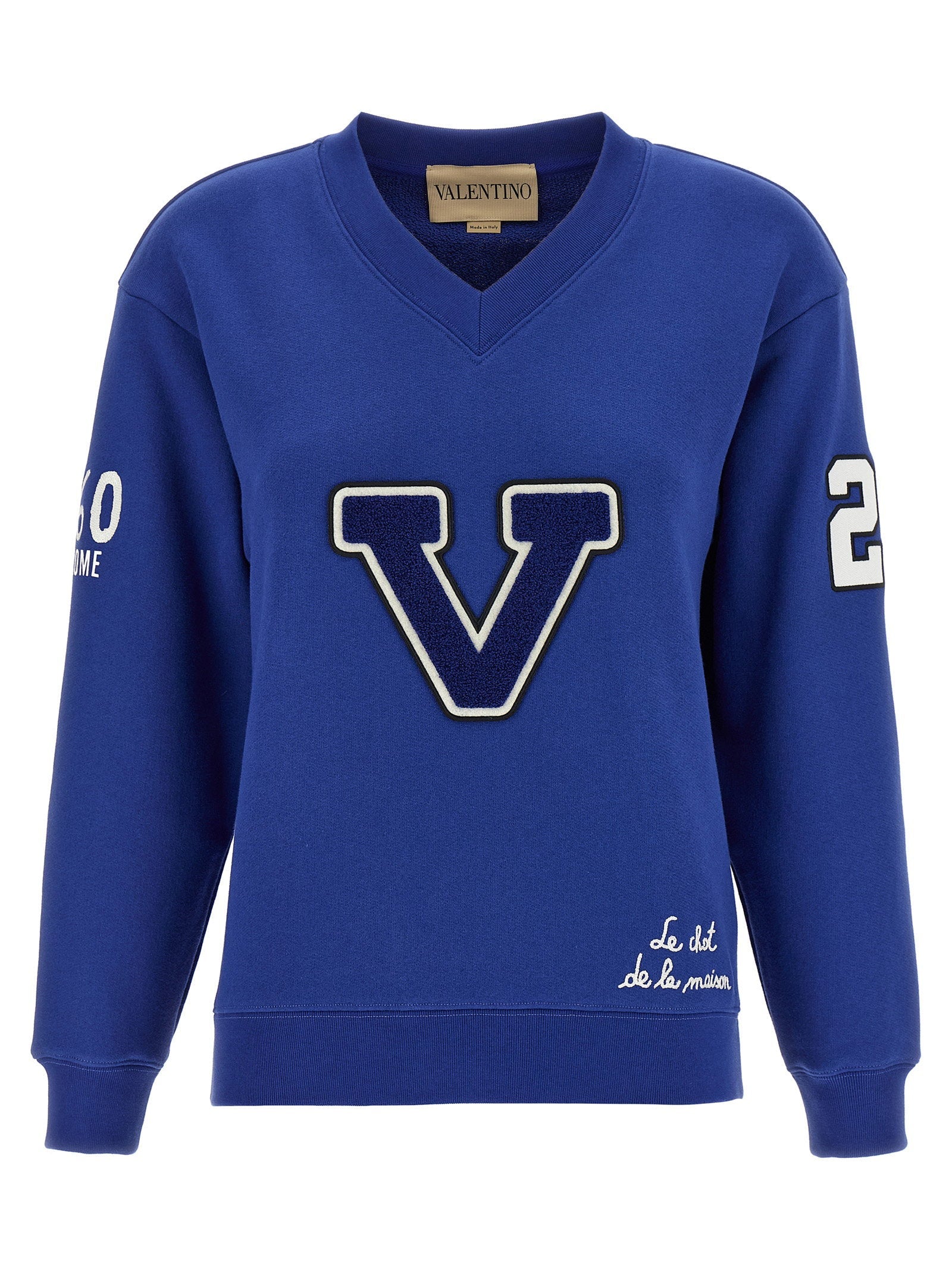 Valentino Garavani Logo-Embellished Cotton Sweatshirt — Blue
