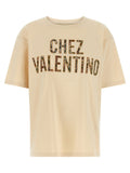 Valentino Garavani Embroidered Logo T-Shirt — Cream