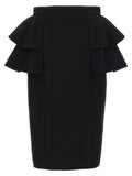 Valentino Garavani Tiered Ruffle Crepe Skirt — Black
