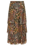Valentino Garavani Floral Lamé Skirt — Black