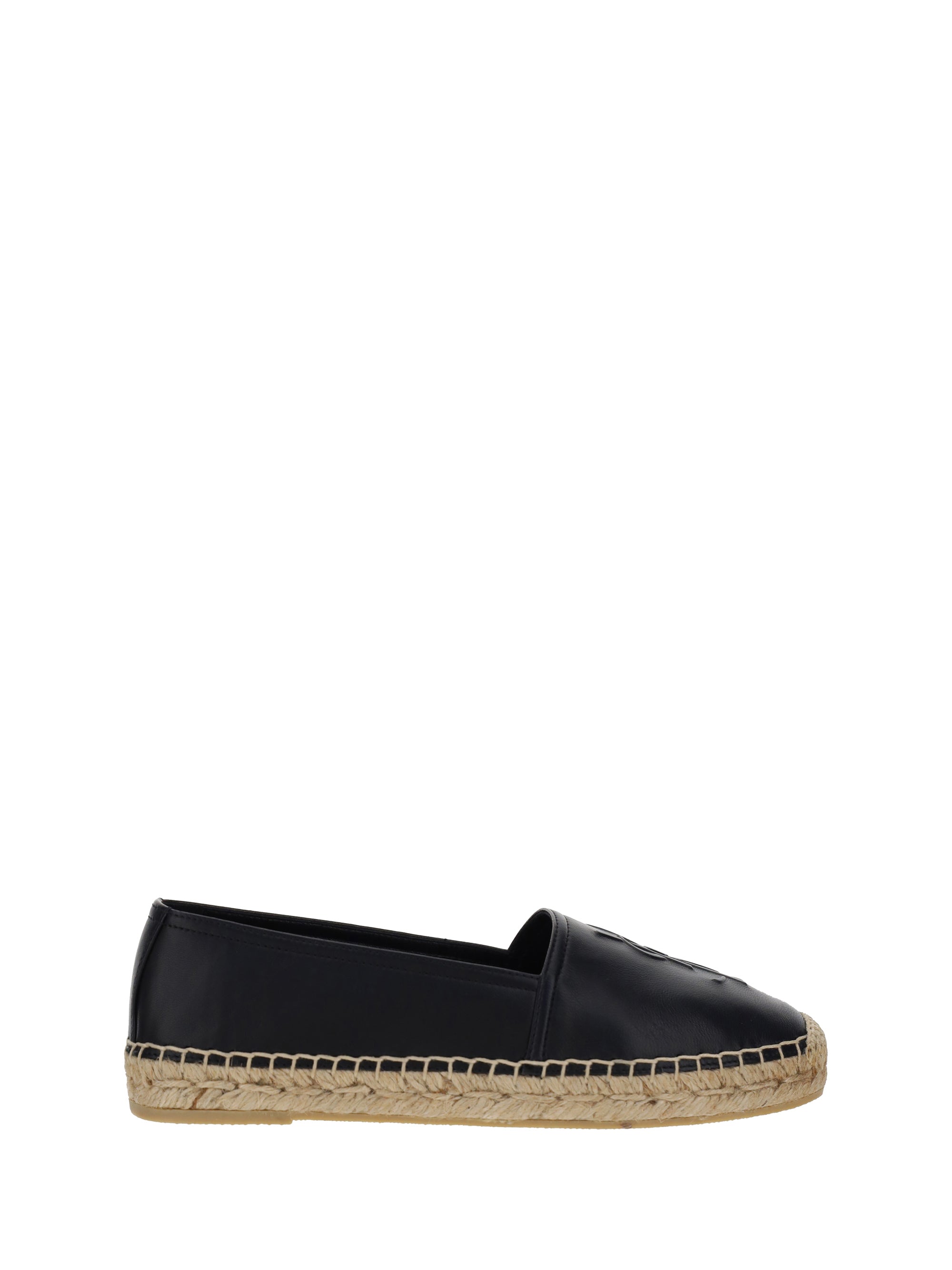 Saint Laurent Lambskin Espadrille — Black