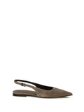 Brunello Cucinelli Suede Slingback Flat — Beige