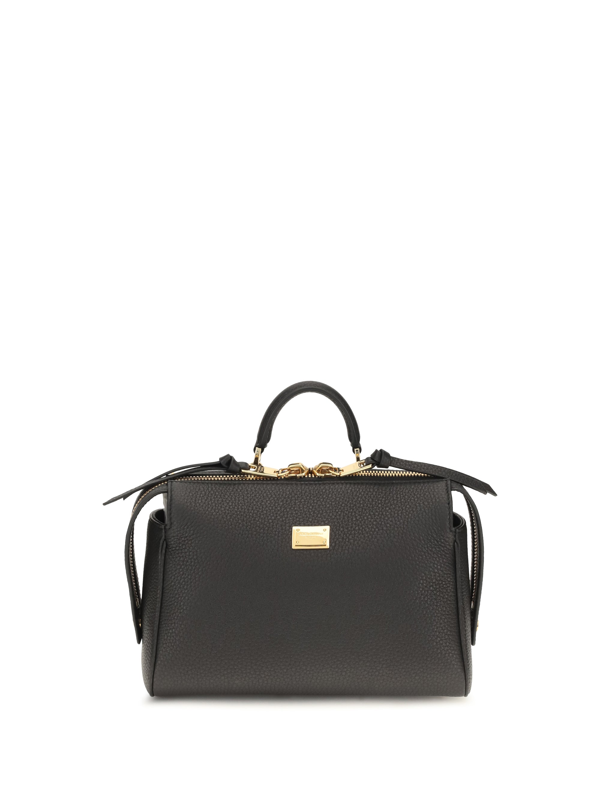 Bolso Dolce & Gabbana de piel de becerro con asa superior — Negro